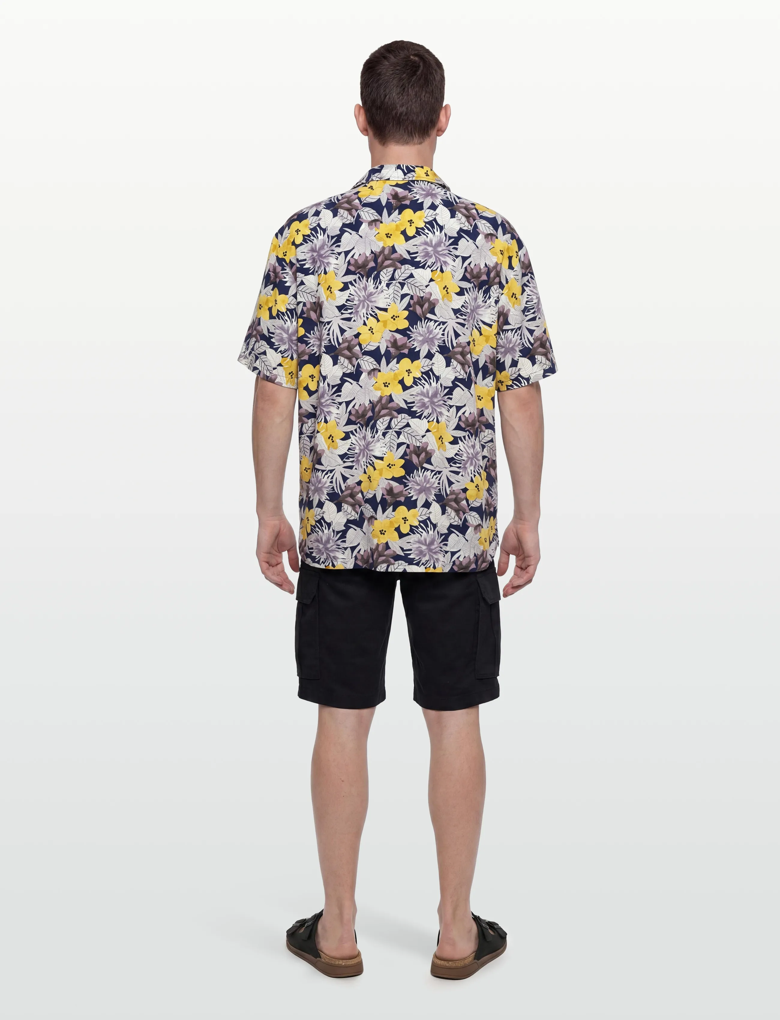 HUGO - BEACH SHIRT RELAXED - short-sleeved shirts - open yellow - 4