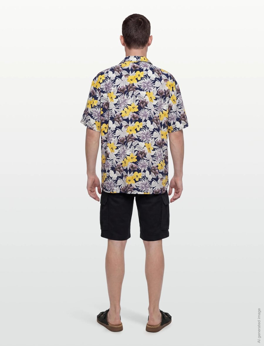 HUGO - BEACH SHIRT RELAXED - kurzarmhemden - open yellow - 4