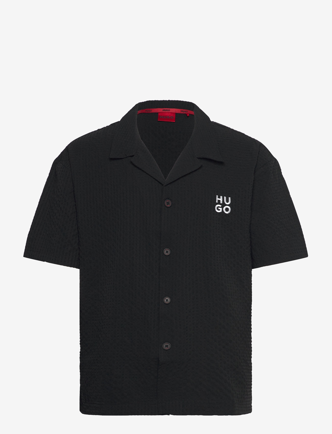 HUGO - CHAFFLE SHIRT - tavalised t-särgid - black - 0