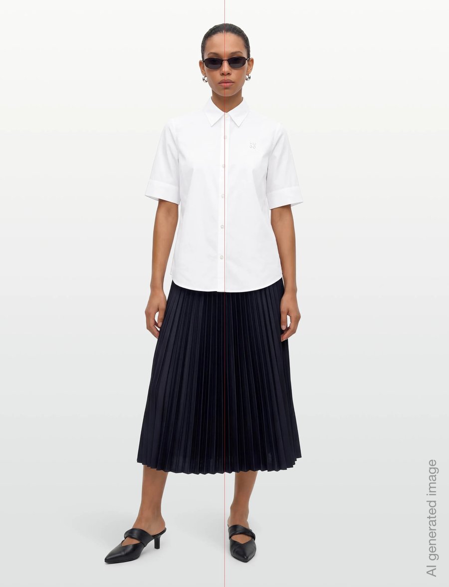 HUGO - The Summer Shirt - kortärmade skjortor - white - 0