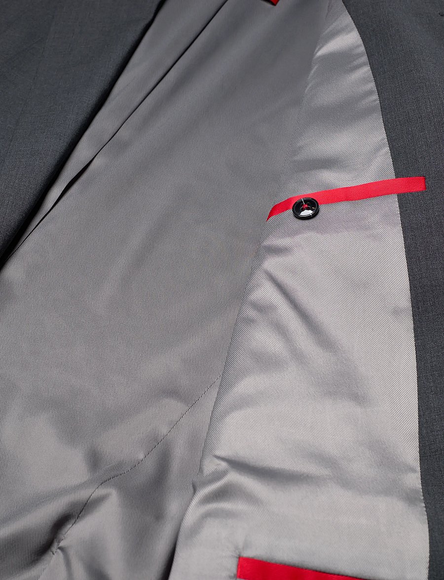 HUGO - Karl253X-MH - Ühe rinnatisega pintsakud - dark grey - 4