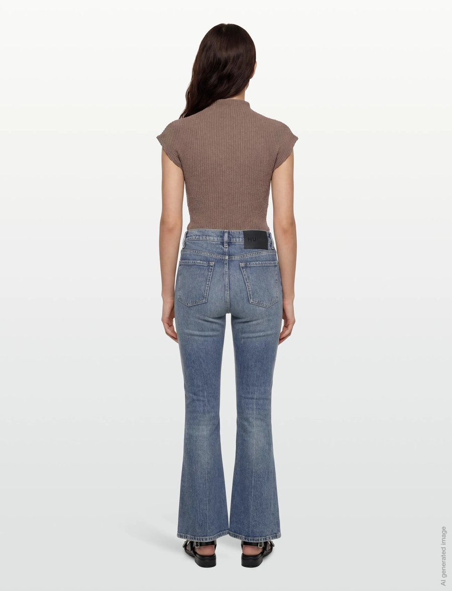 HUGO - Geflare_2 - flared jeans - turquoise/aqua - 4