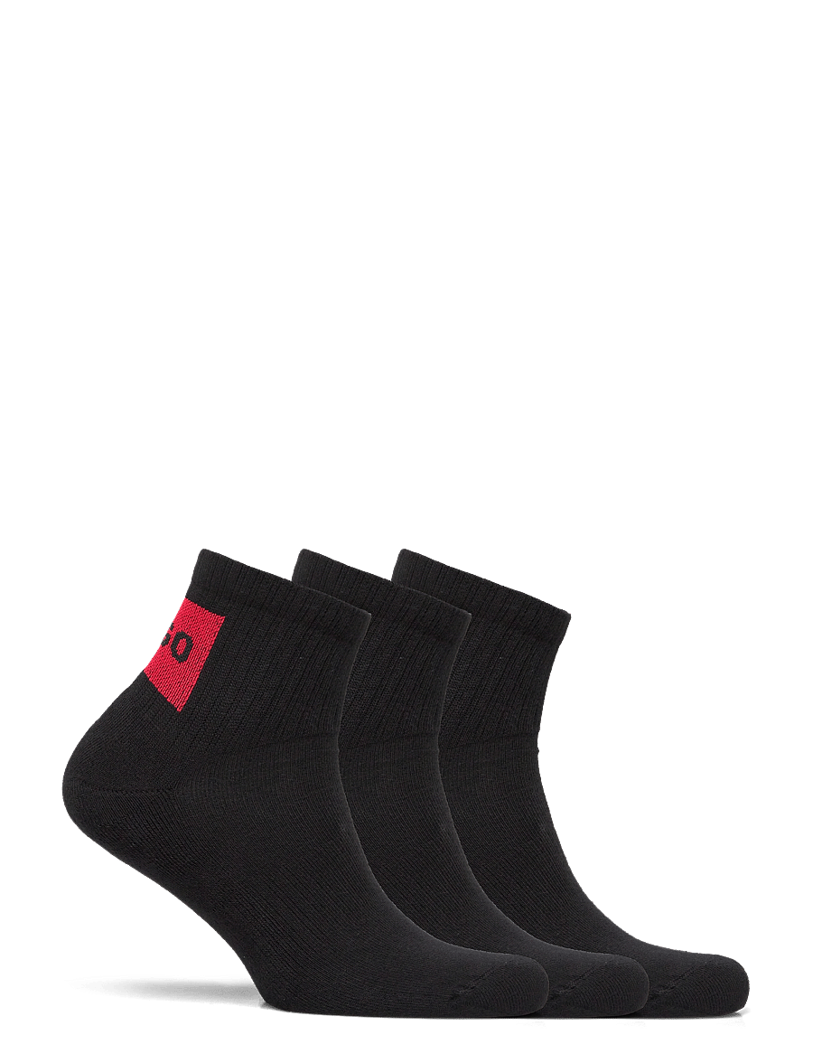HUGO - 3P SH RIB LABEL CC - multipack strømper - black - 1