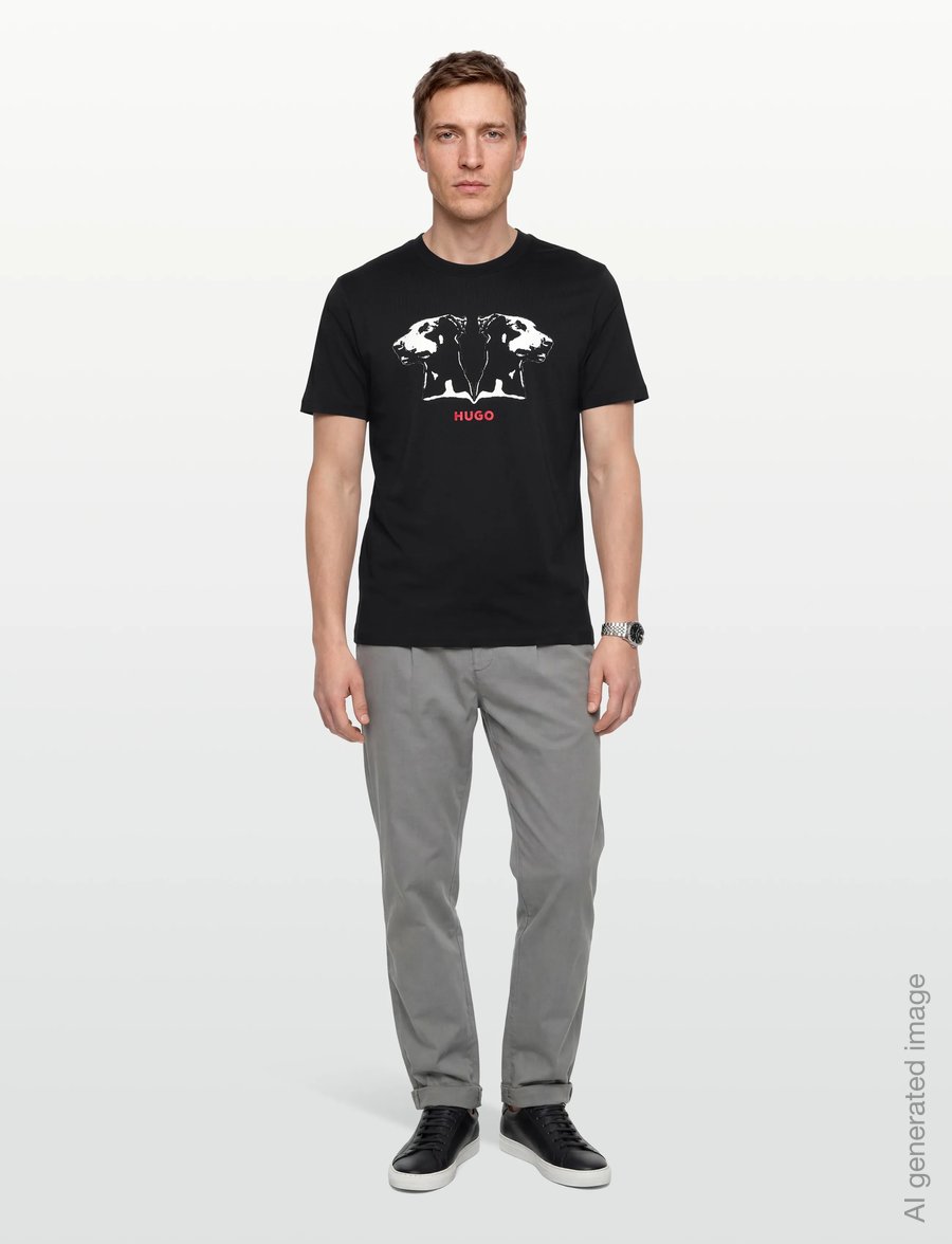 HUGO - Dobero - short-sleeved t-shirts - black - 1