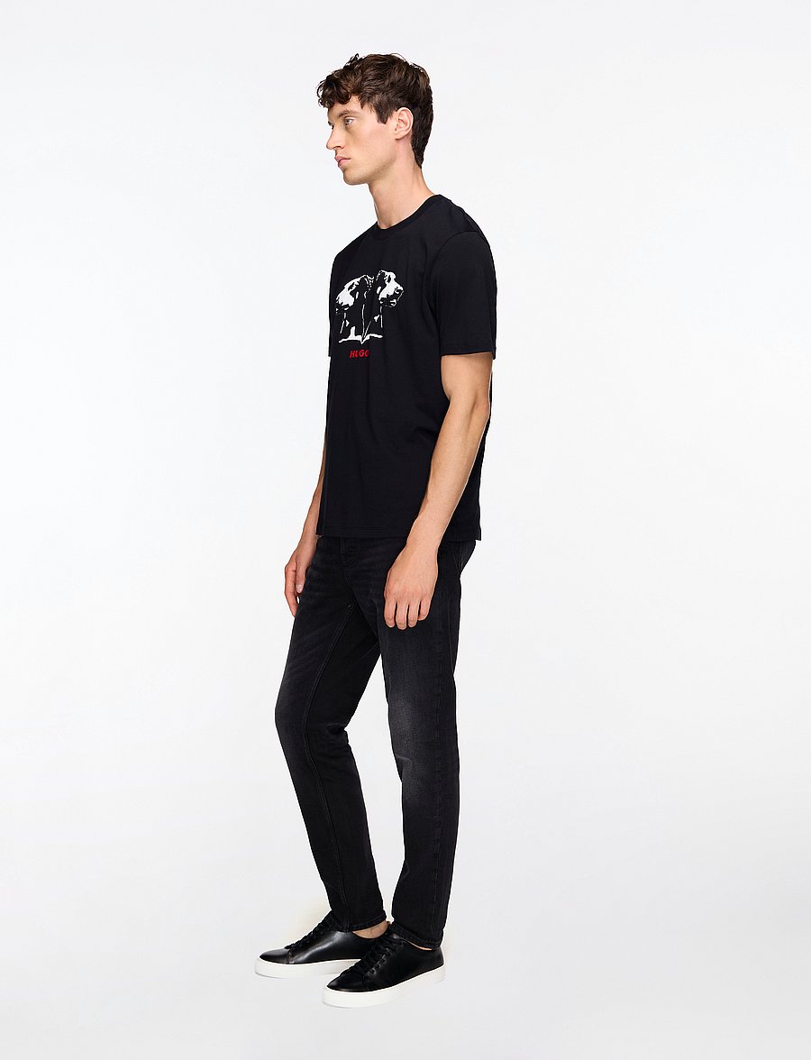 HUGO - Dobero - short-sleeved t-shirts - black - 4
