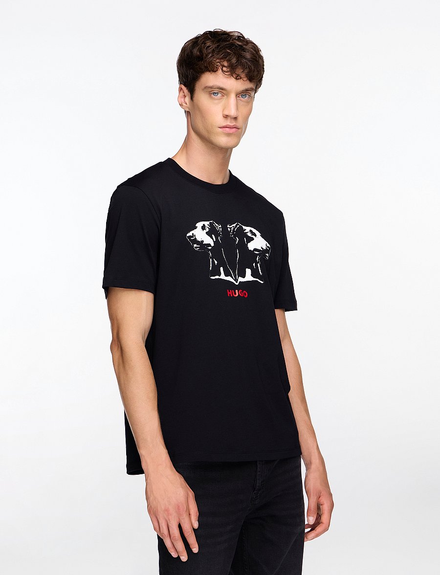 HUGO - Dobero - short-sleeved t-shirts - black - 0