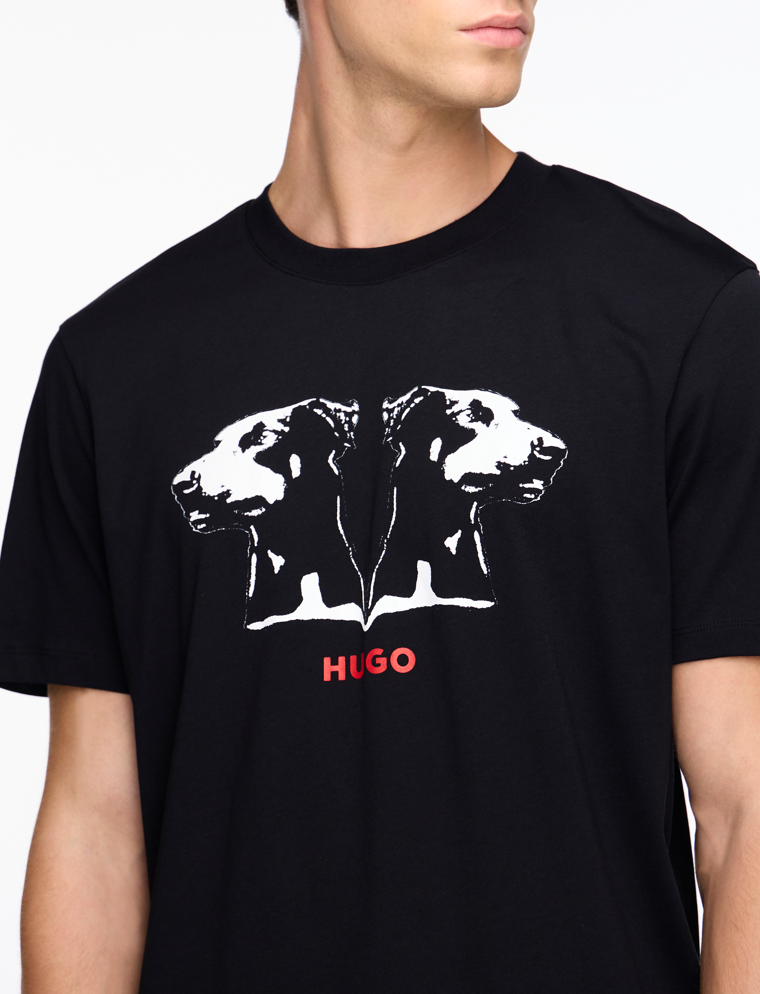 HUGO - Dobero - short-sleeved t-shirts - black - 5
