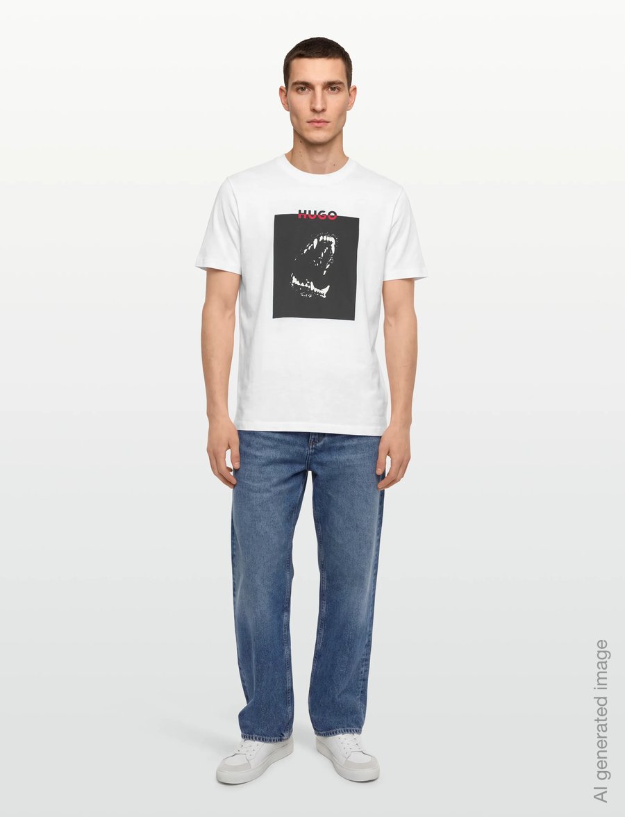 HUGO - Dobero - kortærmede t-shirts - white - 0