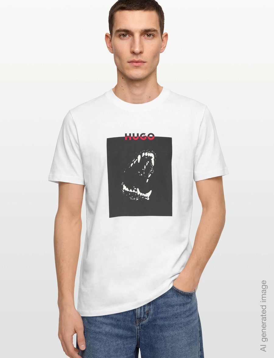 HUGO - Dobero - kortærmede t-shirts - white - 3