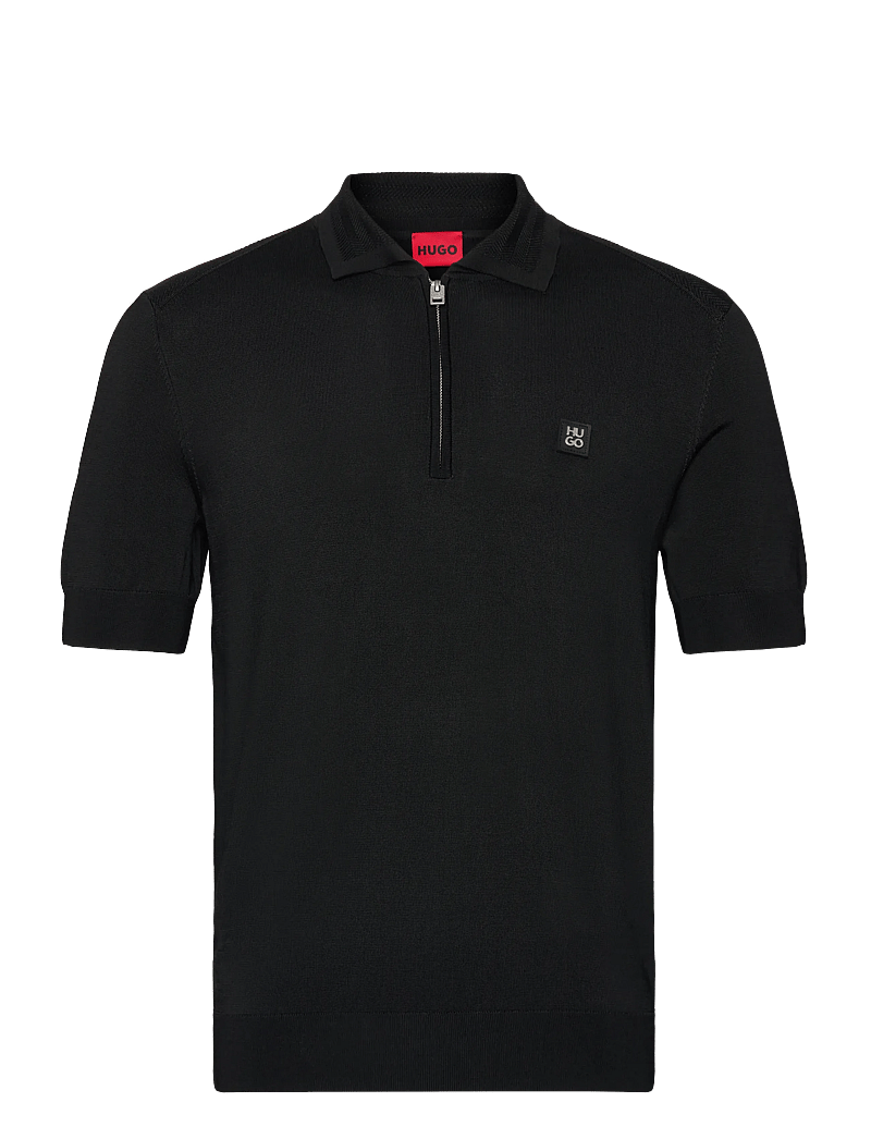 HUGO - Sayfong-4 - dzianinowe bluzki polo - black - 0