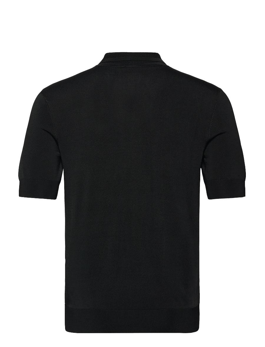 HUGO - Sayfong-4 - langärmlige strick-polohemden - black - 1