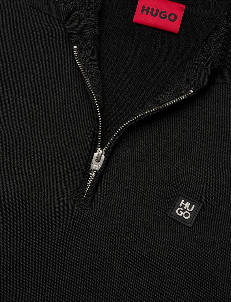 HUGO - Sayfong-4 - dzianinowe bluzki polo - black - 2