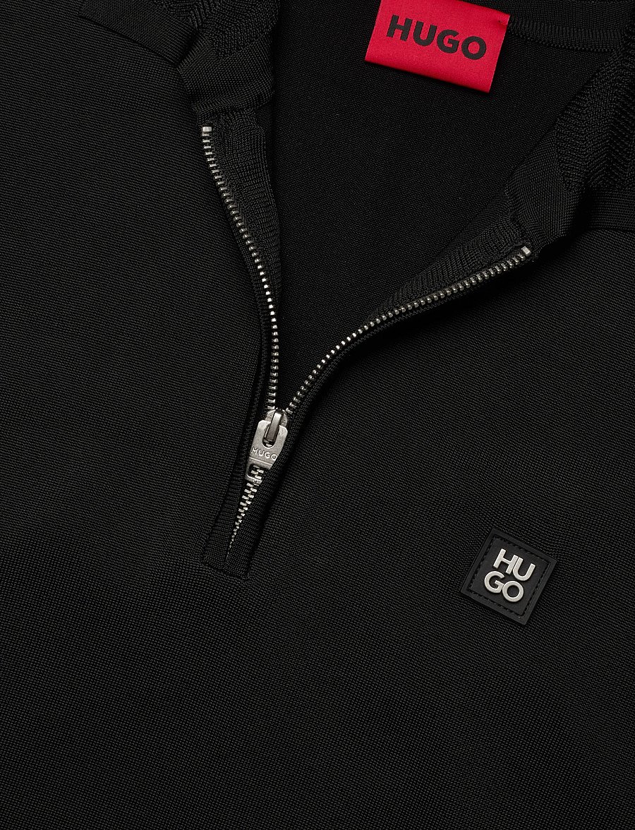 HUGO - Sayfong-4 - langärmlige strick-polohemden - black - 2