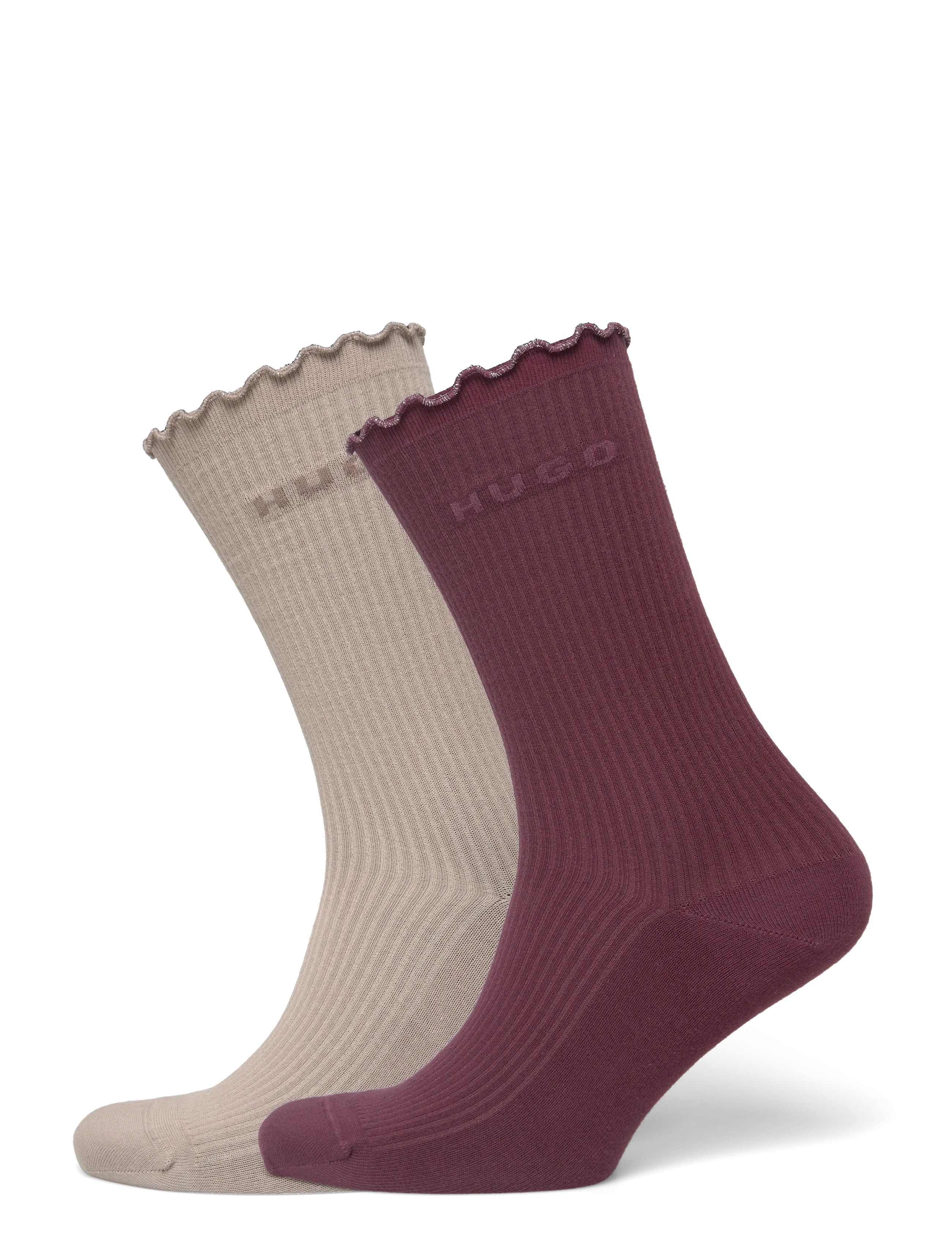 HUGO 2P RS LETTUCE CC W - Sokken - DARK PURPLE / beige