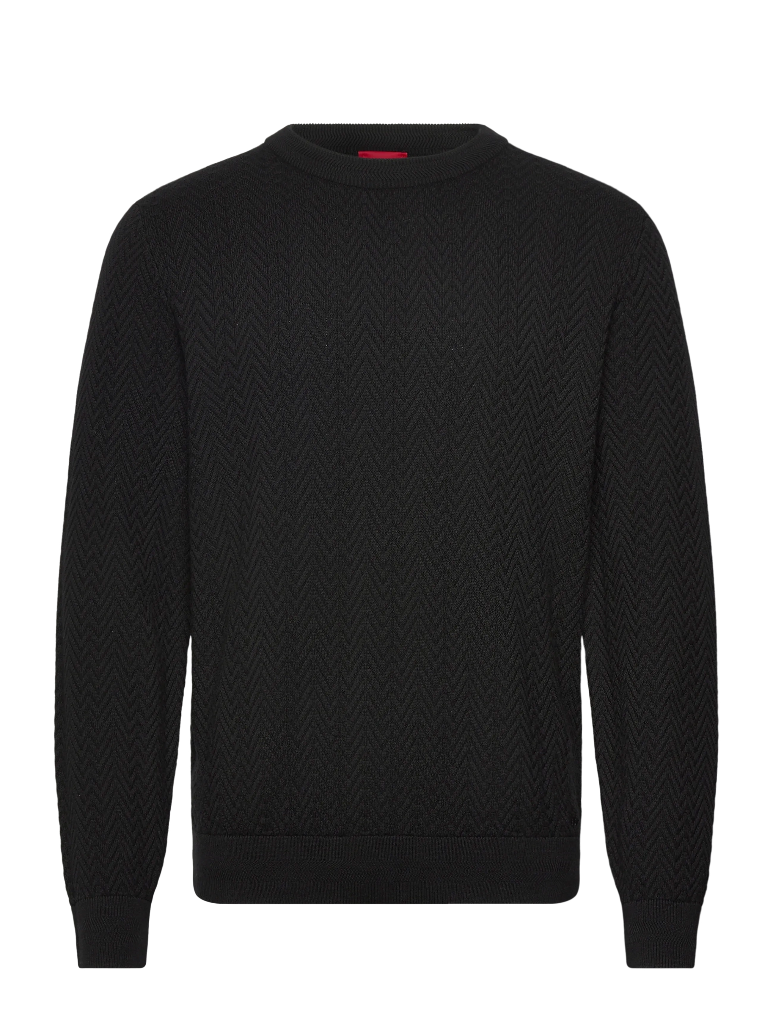 HUGO Simo, S, Black, Strik > Runde Halse, Herre