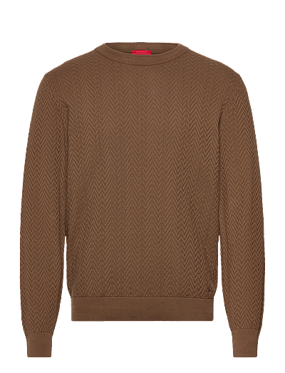 HUGO Simo - Round Necks - MEDIUM BROWN / brown