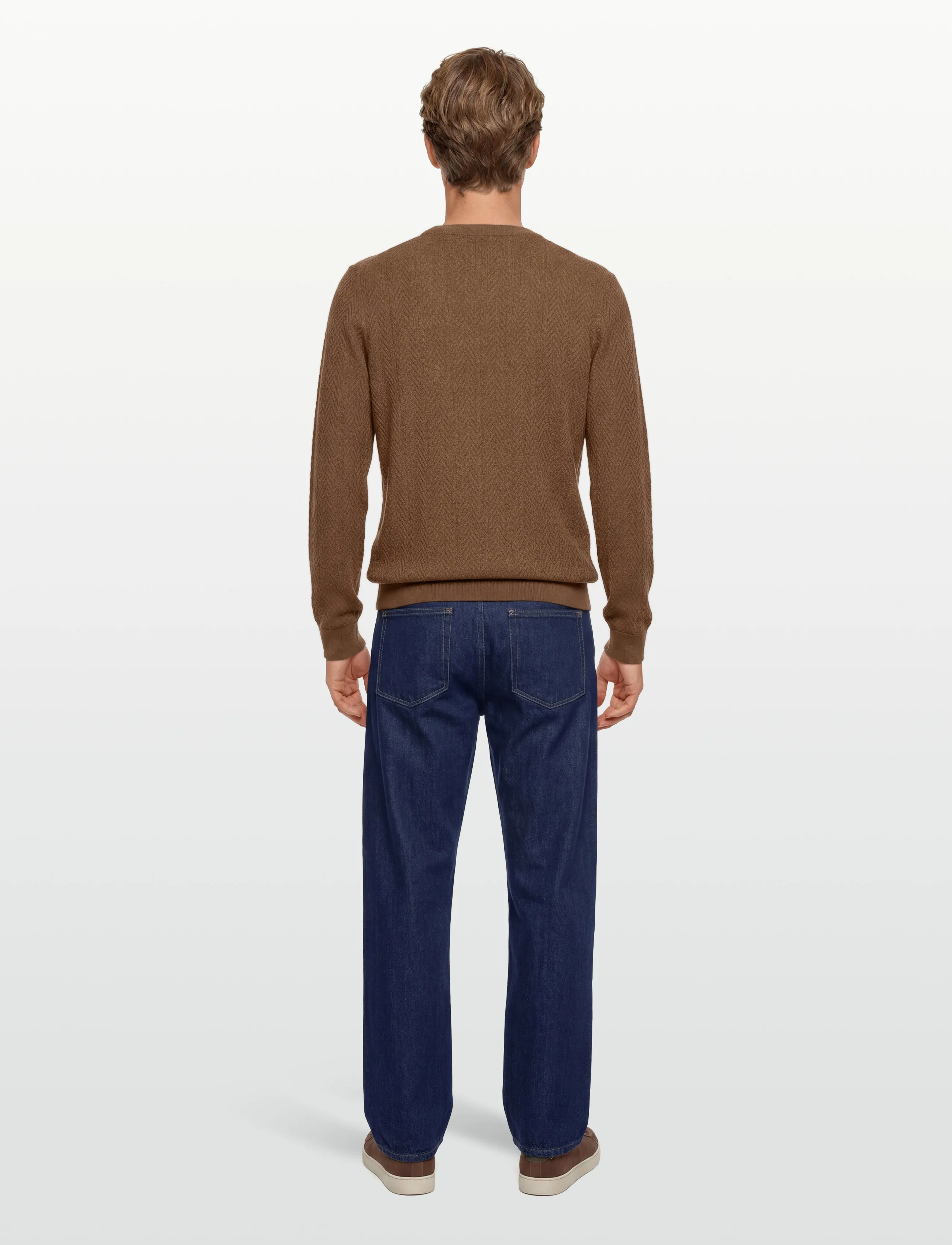 HUGO - Simo - rund hals - medium brown - 4