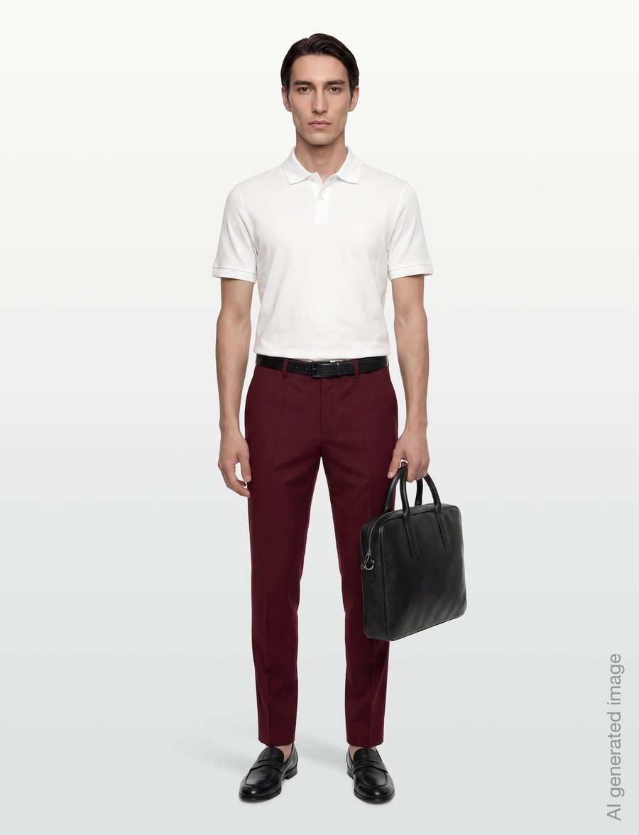 HUGO - Hesten253X - kostymbyxor - dark red - 0