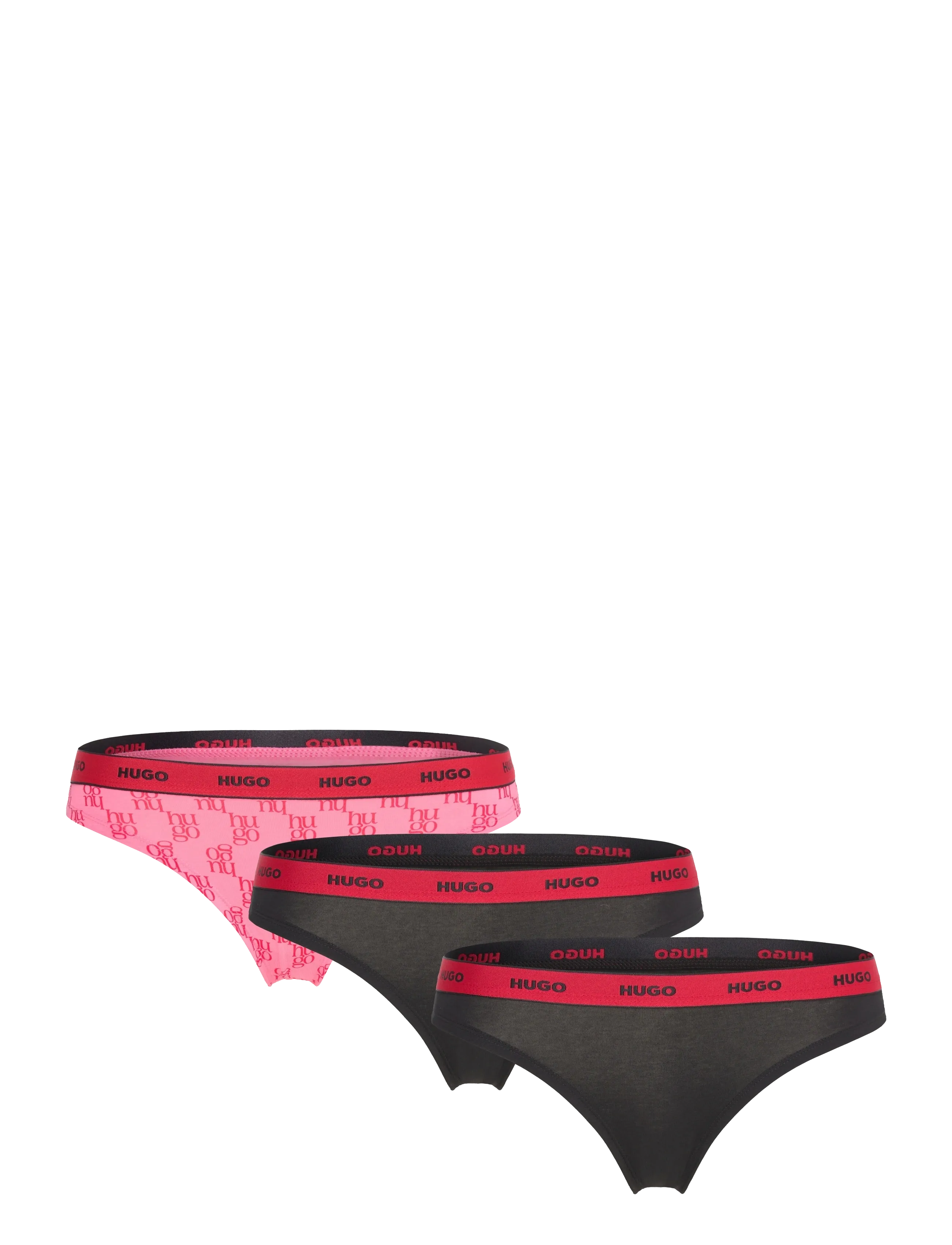 HUGO Triplet Stringtanga Design Pink - XL - Damen