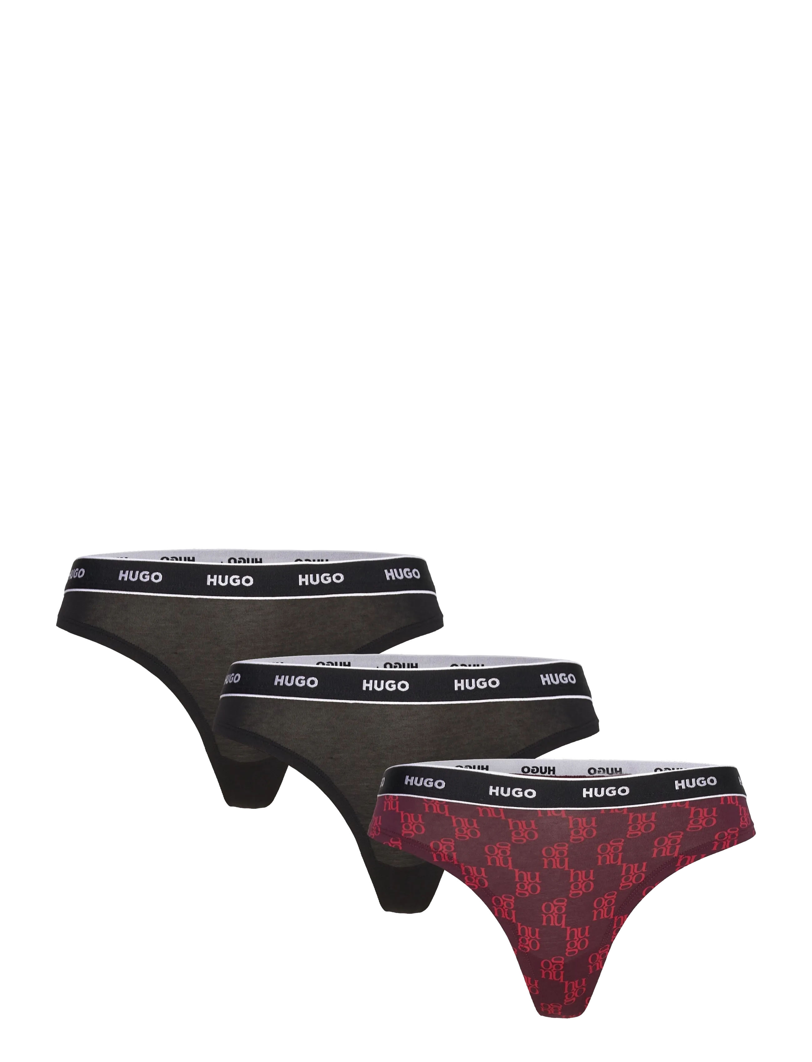 HUGO Triplet Thong Design, Kvinder, G-streng Multipakke, Sort, Str: S