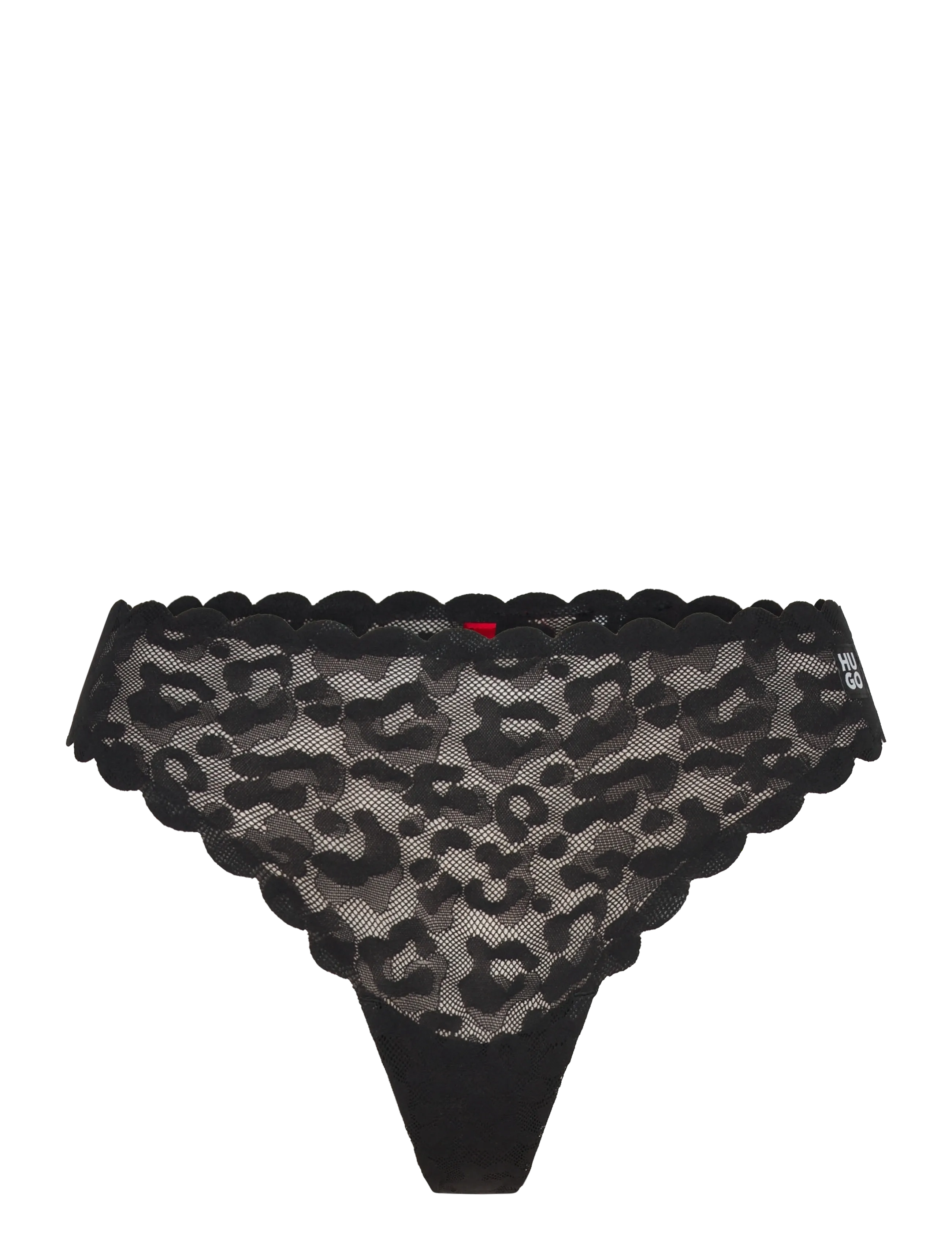 THONG LEO LACE - BLACK