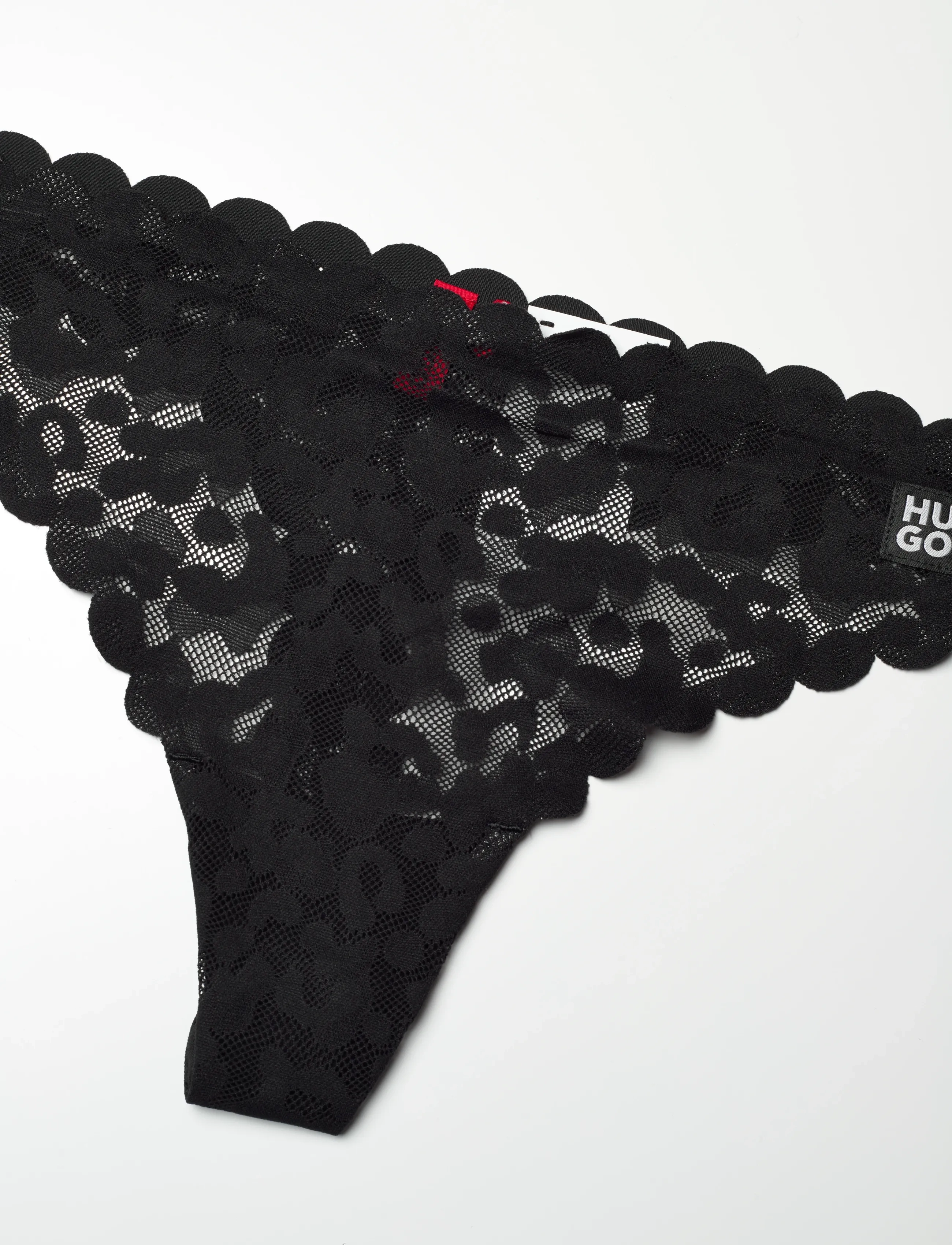 HUGO - THONG LEO LACE - mažiausios kainos - black - 2