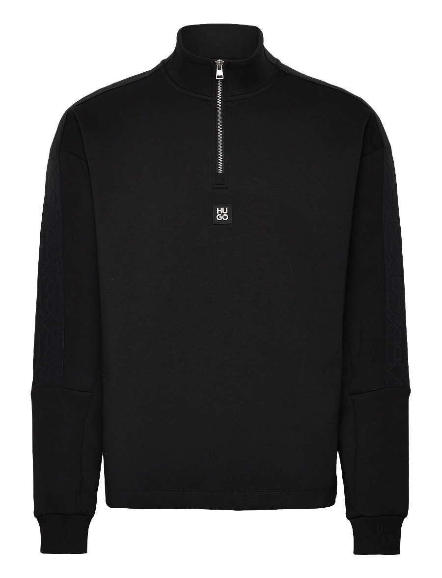 HUGO - Danovotop - pullover mit halbem reißverschluss - black - 1