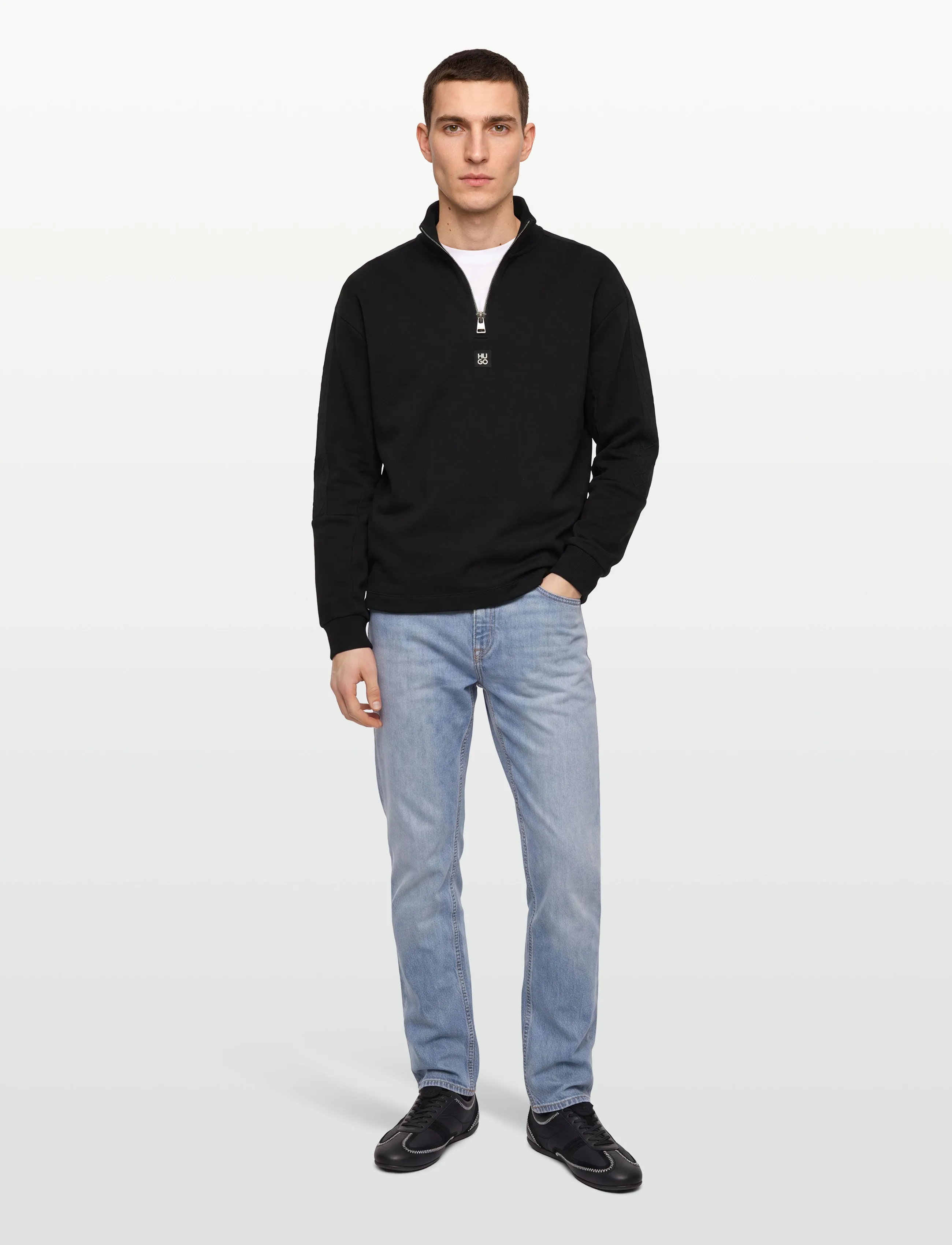 HUGO Danovotop, S, Black, Strik > Rullekraves, Herre