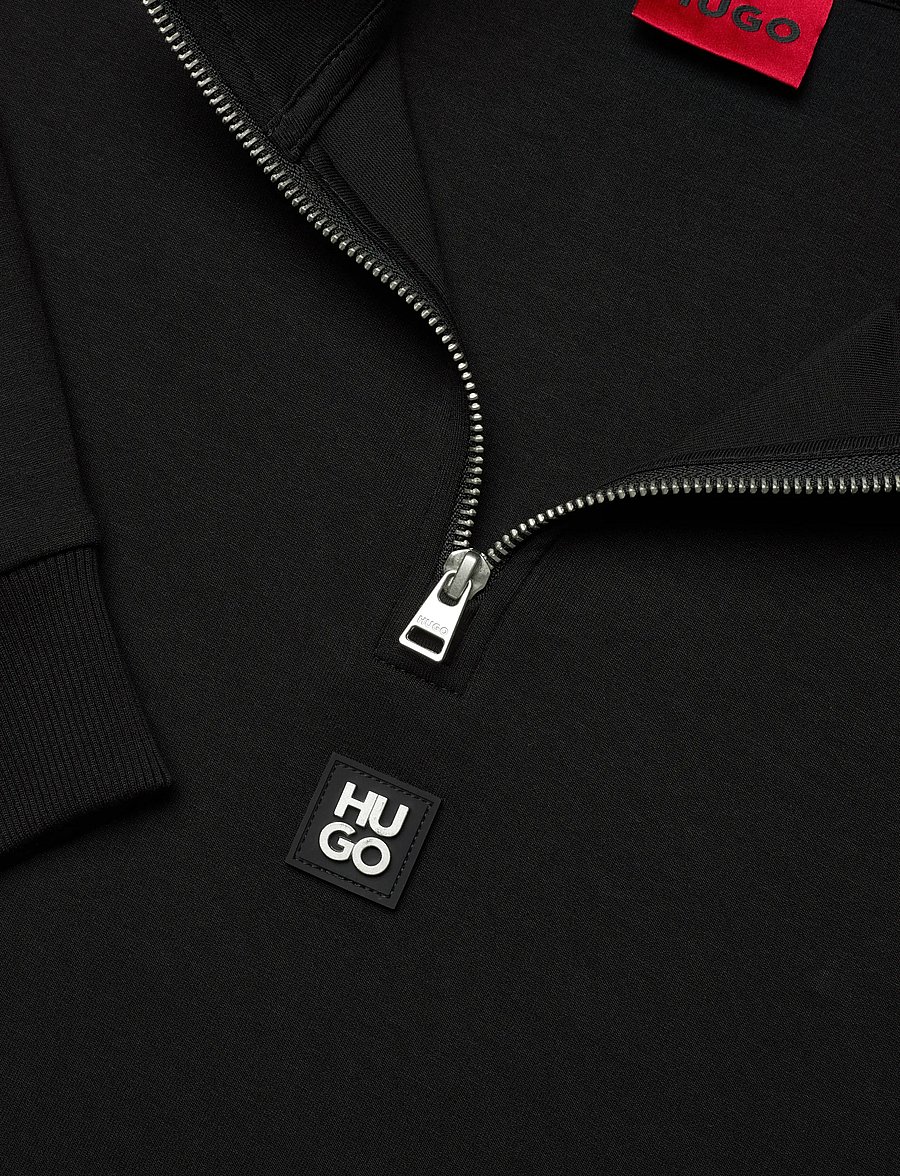 HUGO - Danovotop - pullover mit halbem reißverschluss - black - 5