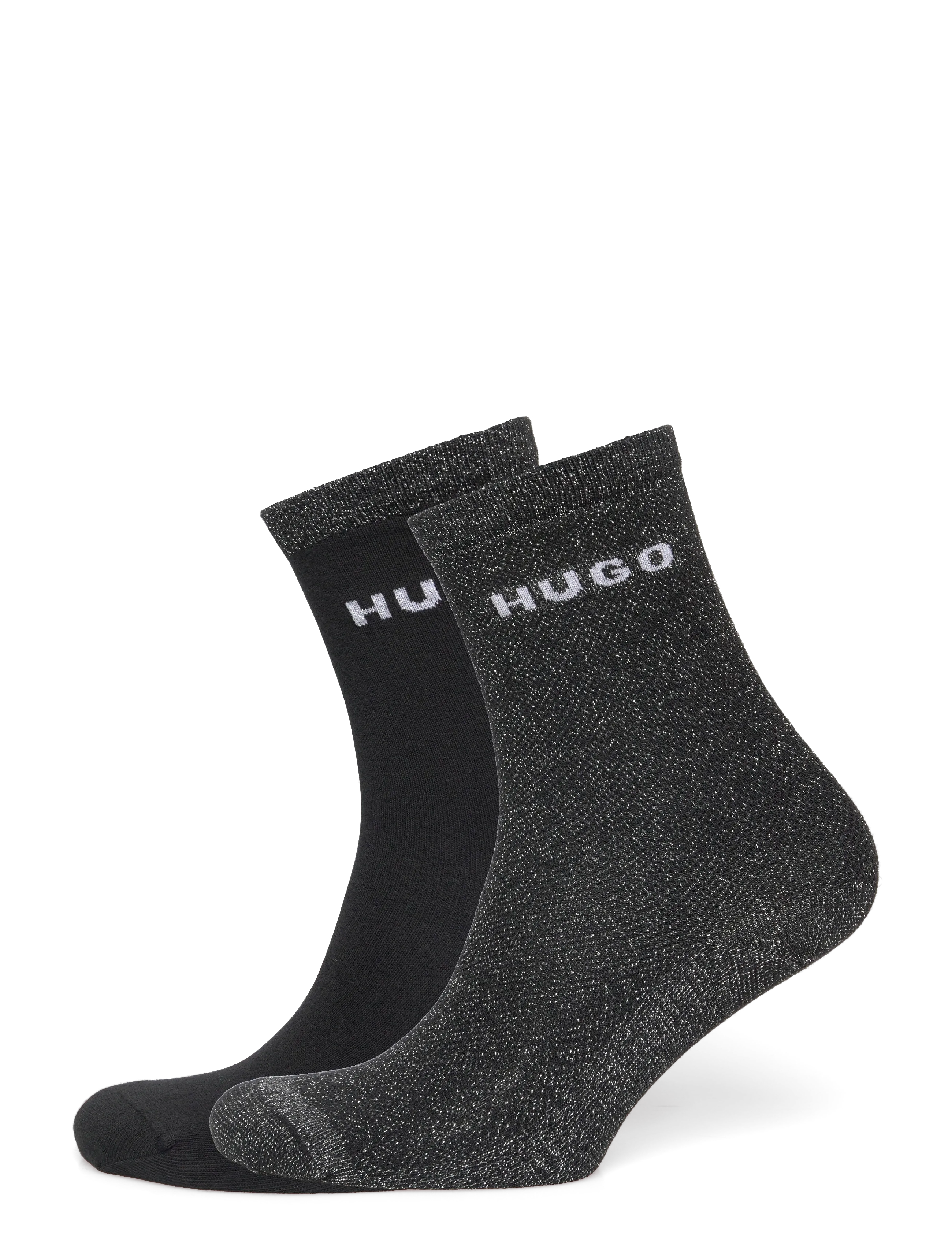 HUGO 2P QS SHINY PIQ CC W - Socks - BLACK / black