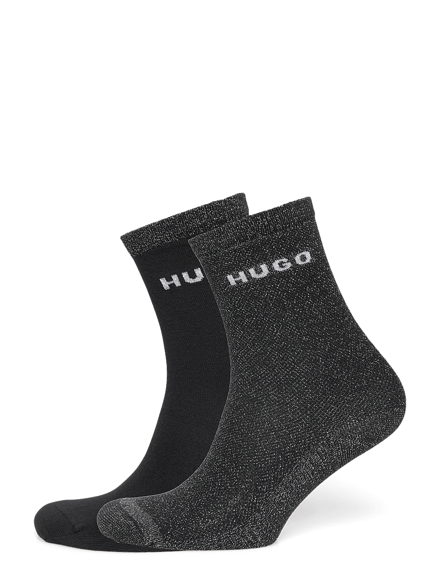 HUGO - 2P QS SHINY PIQ CC W - klassikalised sokid - black - 0