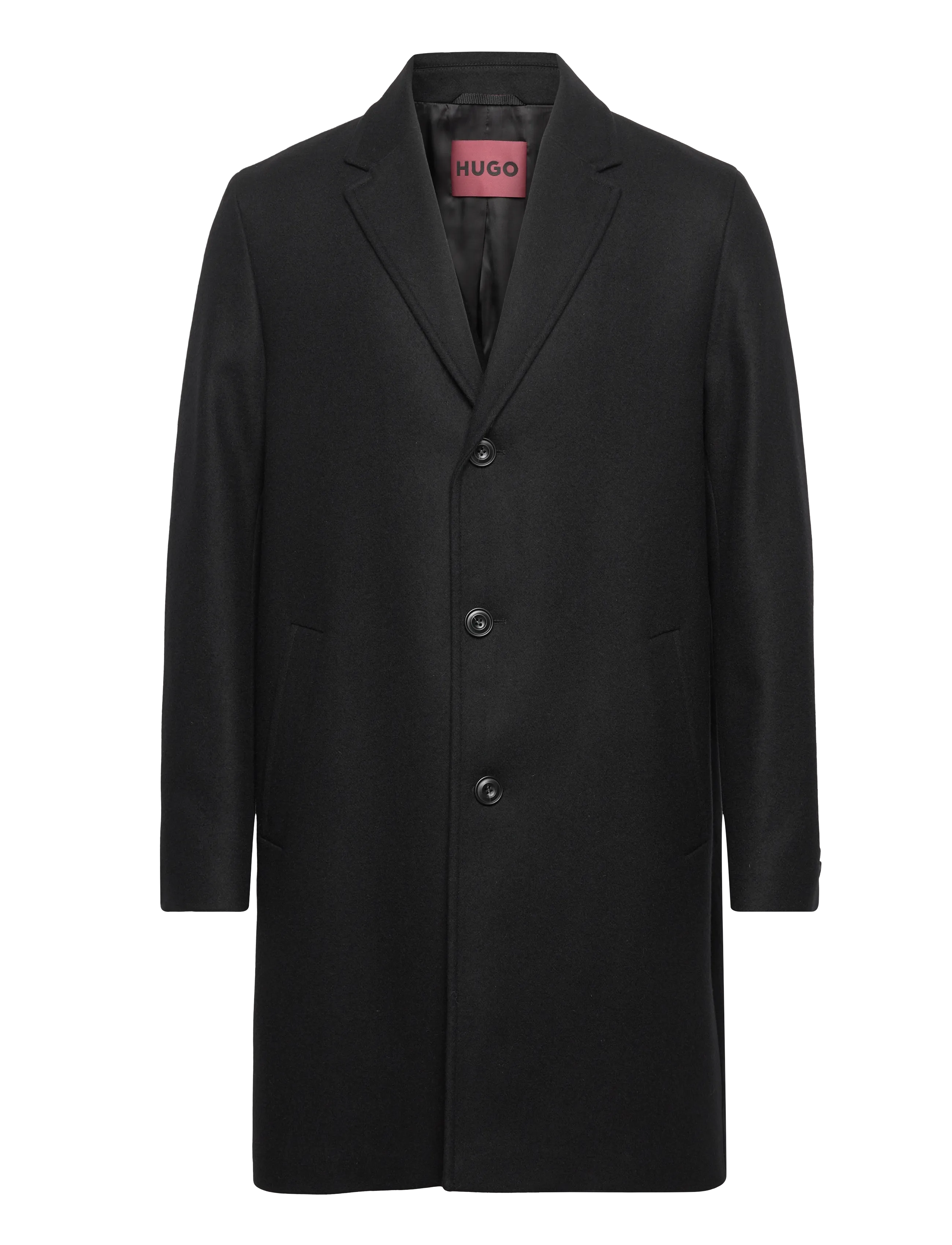 HUGO Malte2541, 54, Coats, Schwarz - Wool Männerswear