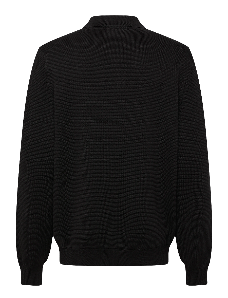 HUGO - San Pauley-C - long-sleeved knitted polos - black - 1