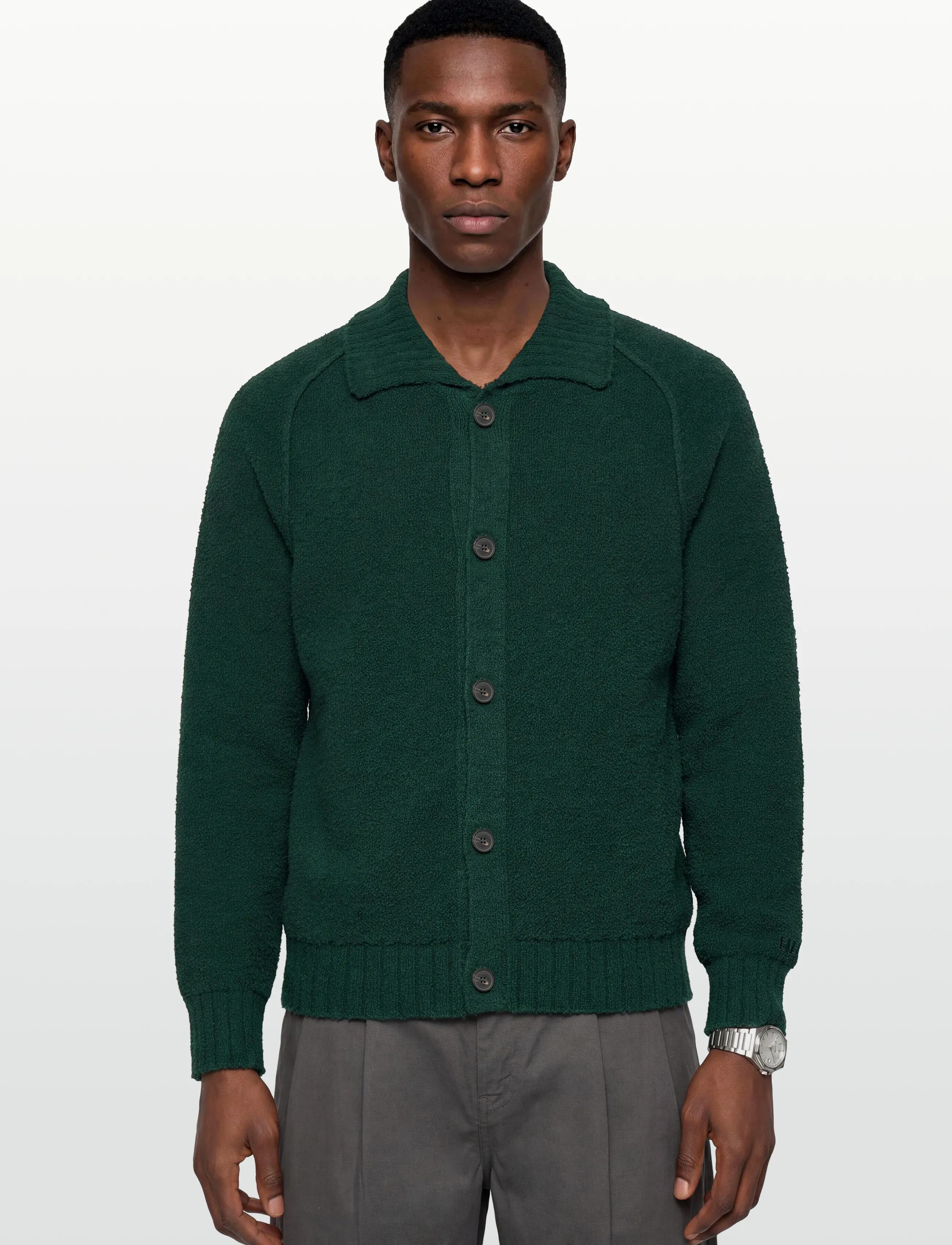 HUGO - San Joseph - cardigans - open green - 3