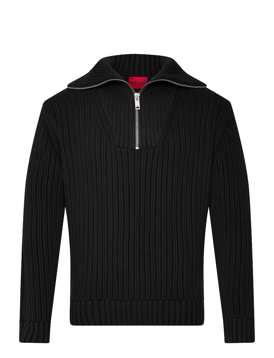 HUGO - Srigg - poolpika lukuga džemprid - black - 1