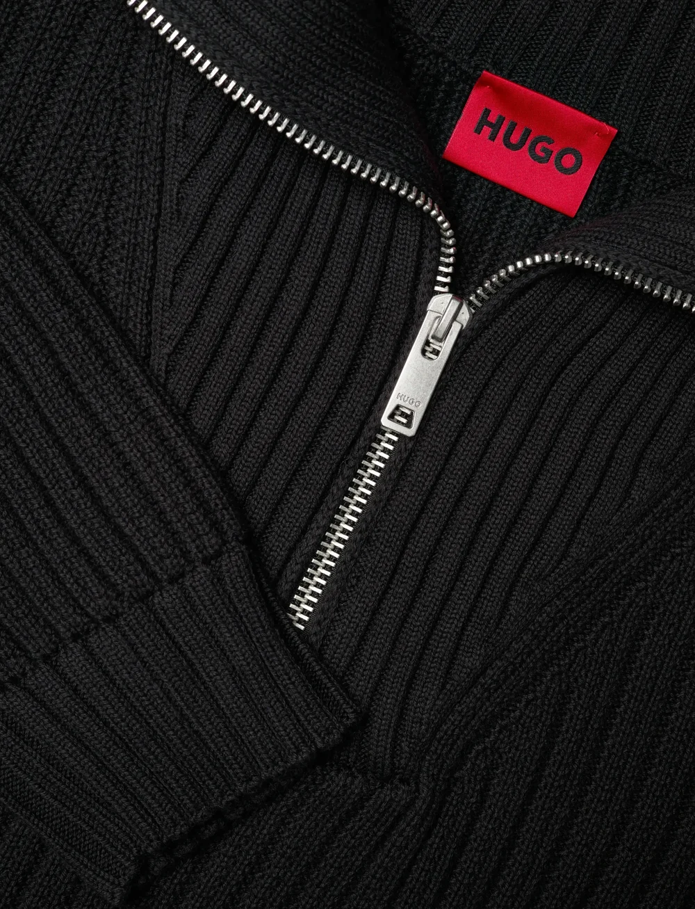 HUGO - Srigg - tõmblukk-kaelusega dressipluusid - black - 3