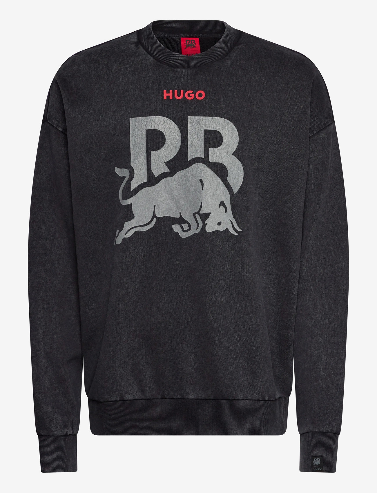 HUGO - CREWNECK WASH_01-RB2 - sweatshirts - black - 0