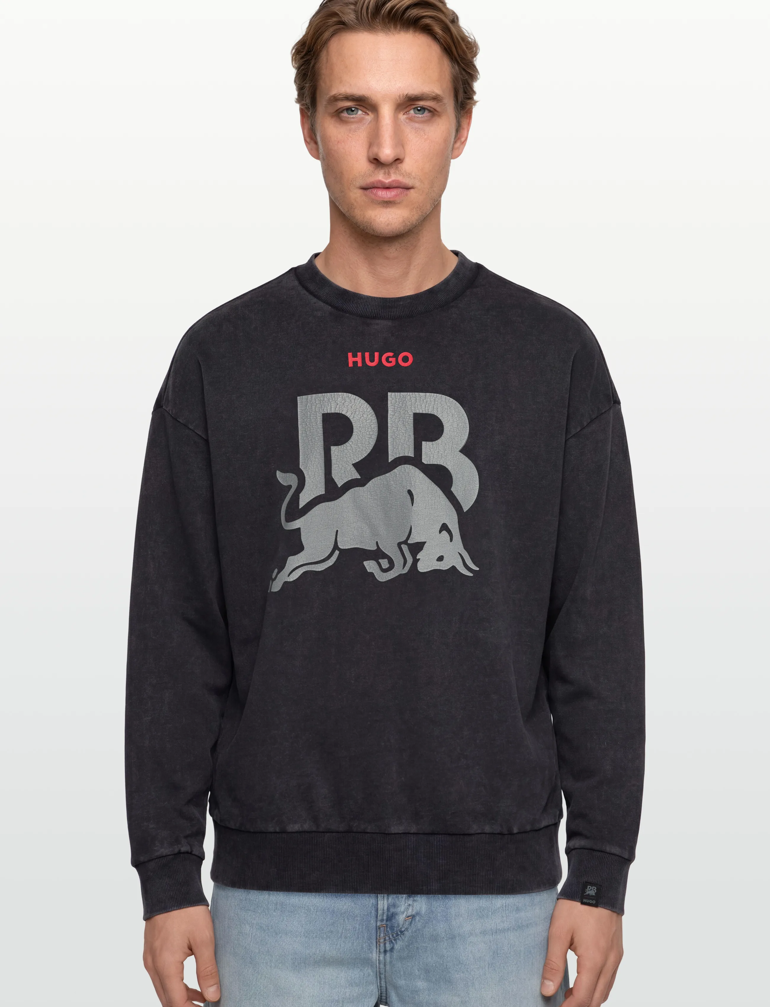 HUGO - CREWNECK WASH_01-RB2 - sweatshirts - black - 3