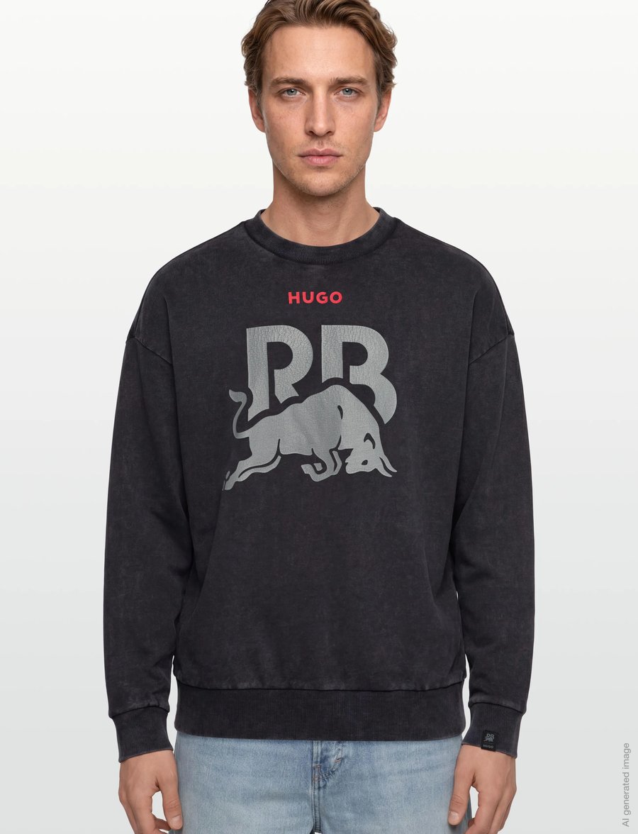 HUGO - CREWNECK WASH_01-RB2 - sweatshirts - black - 3
