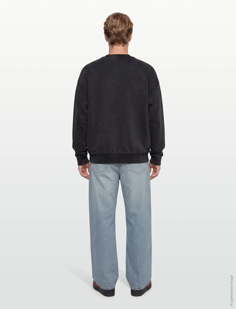 HUGO - CREWNECK WASH_01-RB2 - sweatshirts - black - 4