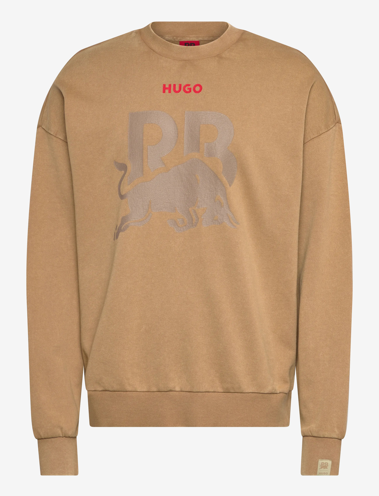HUGO - CREWNECK WASH_01-RB2 - swetry - medium beige - 0