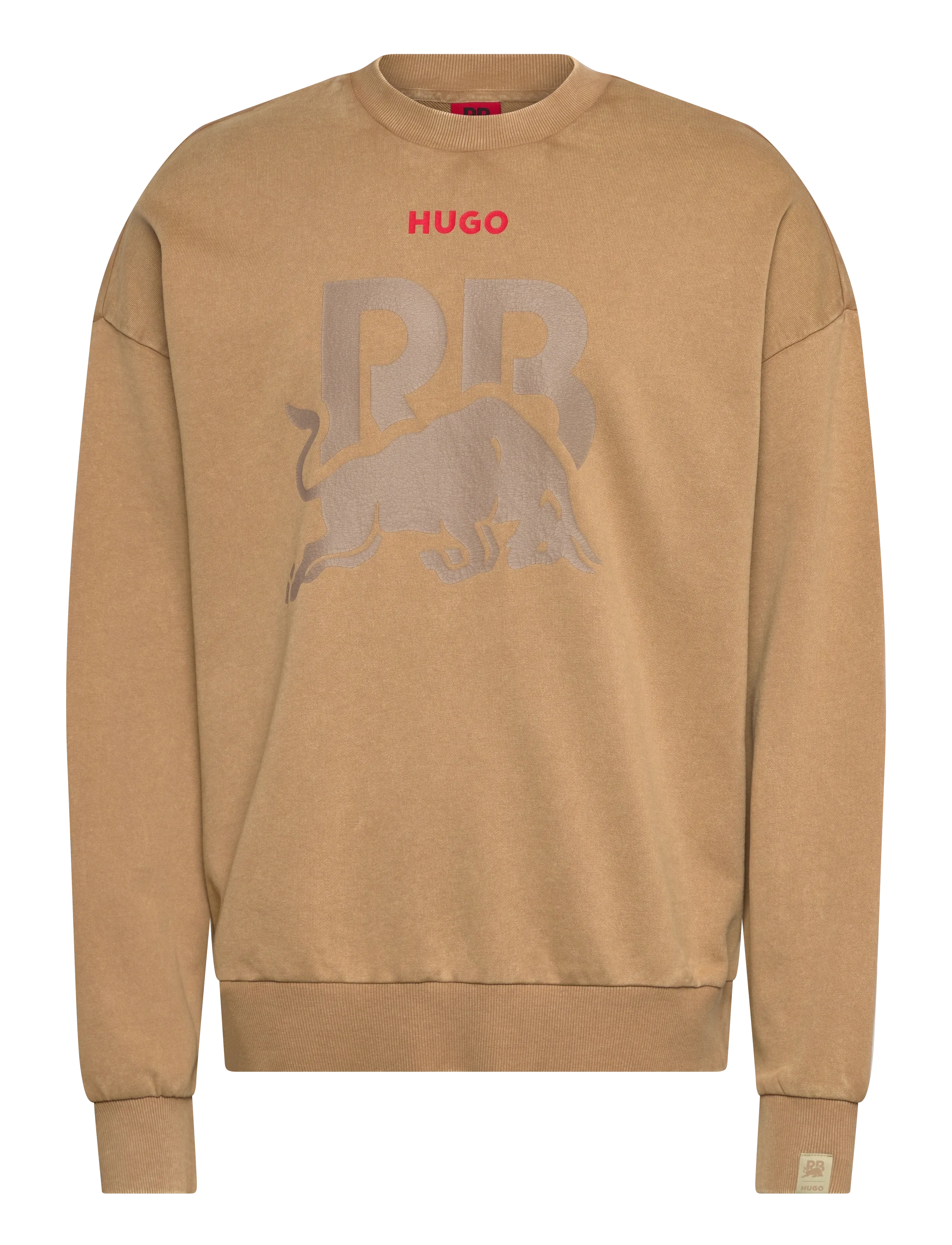 HUGO CREWNECK WASH_01-RB2 - Sweatshirts & hættetrøjer - MEDIUM BEIGE / brown