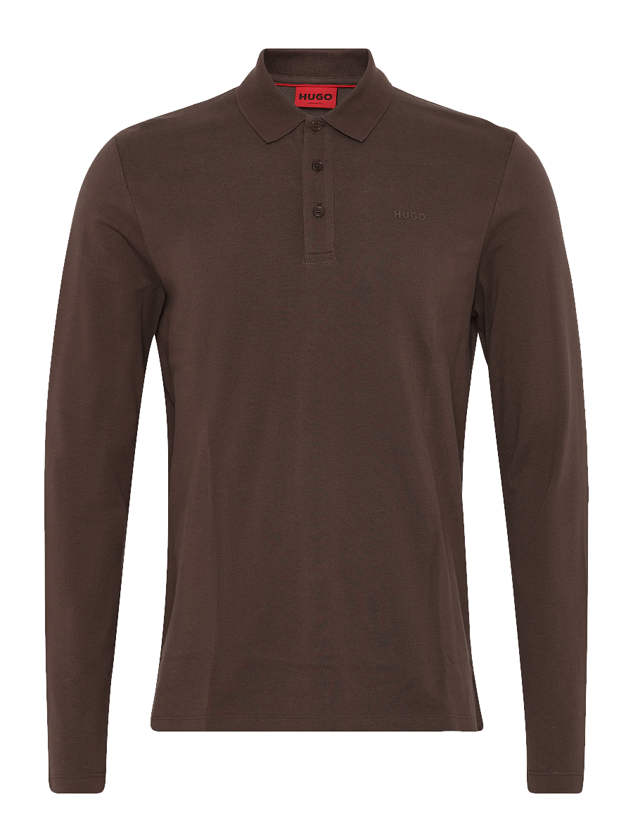HUGO - Donoslong - langærmede poloer - brown overflow - 0