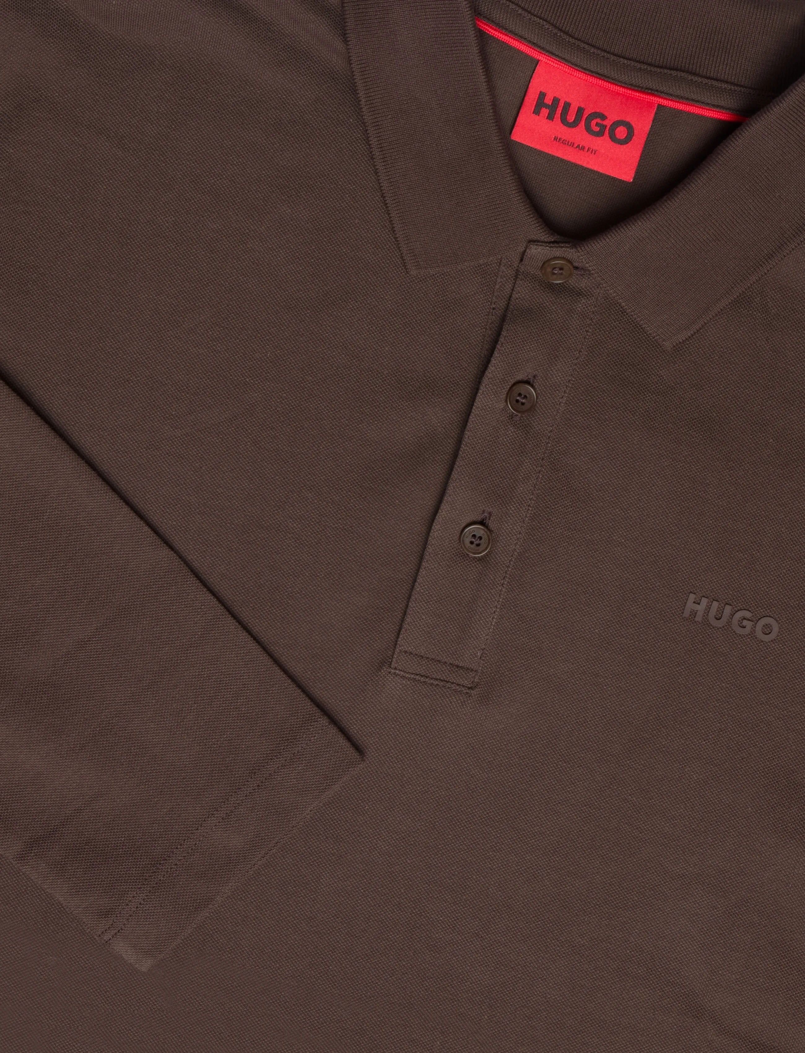 HUGO - Donoslong - langærmede poloer - brown overflow - 2