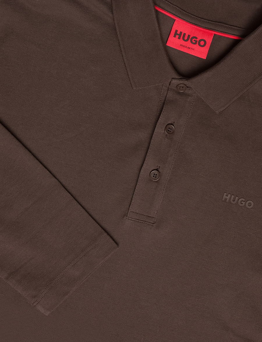 HUGO - Donoslong - langærmede poloer - brown overflow - 2