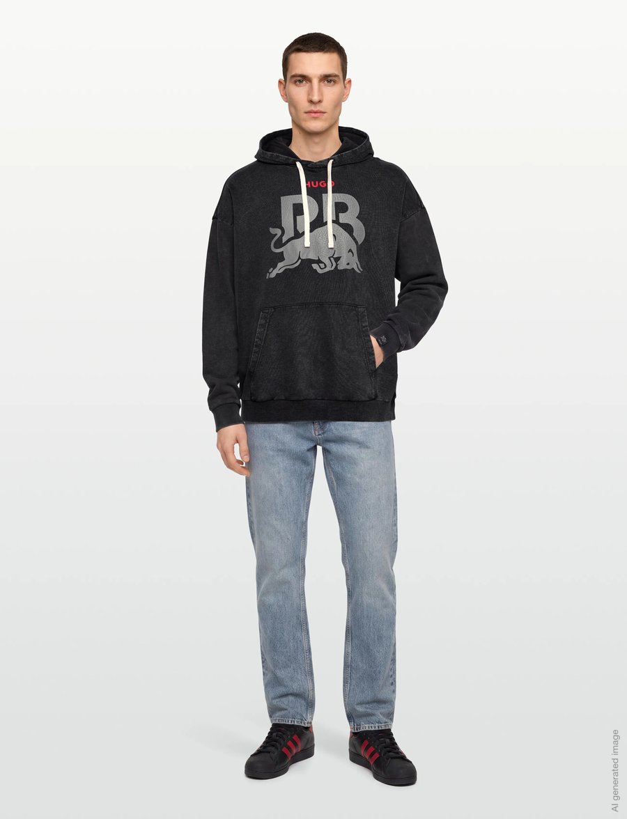 HUGO - HOODIE WASH_01-RB25 - kapuzenpullover - black - 0