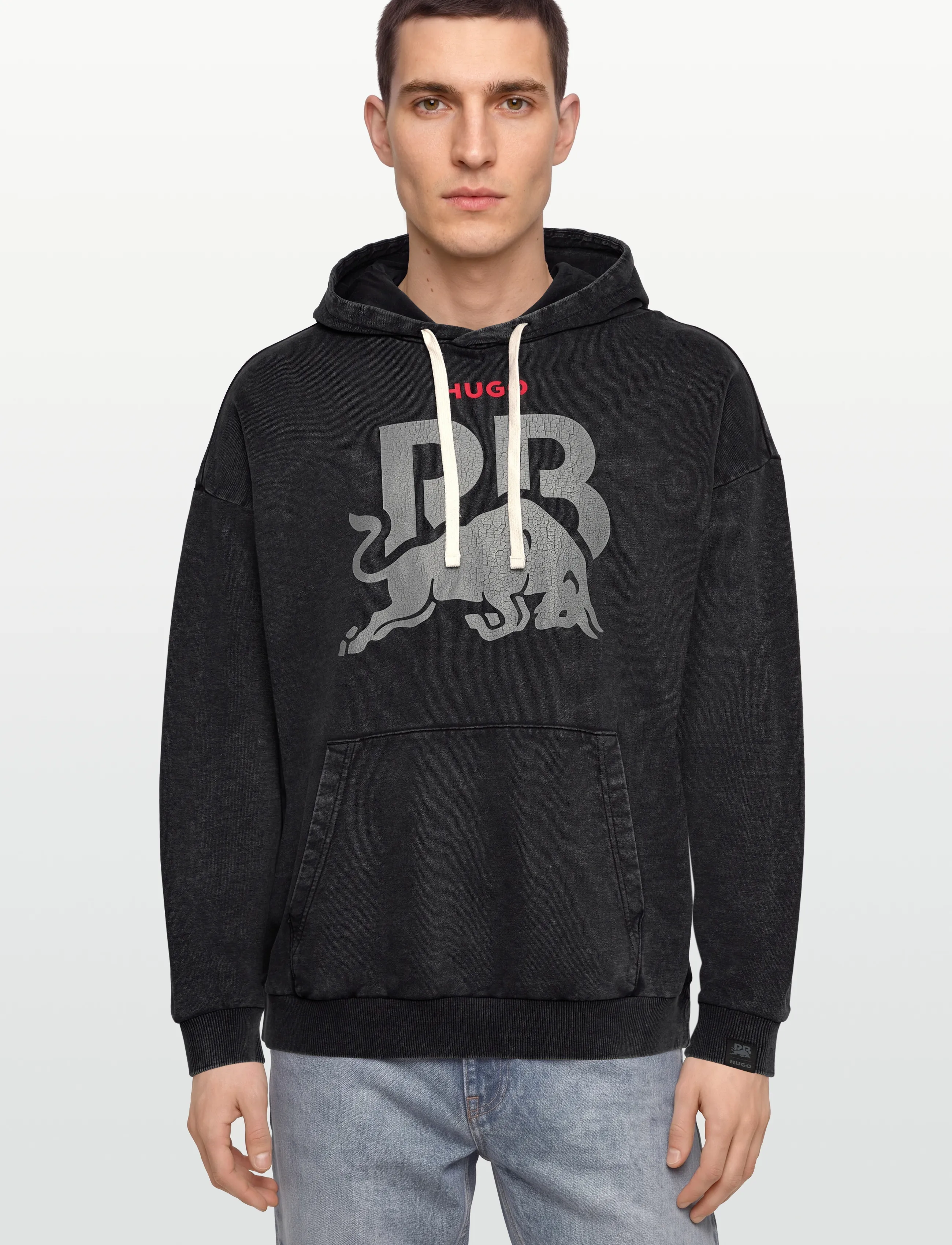 HUGO - HOODIE WASH_01-RB25 - sweatshirts - black - 3