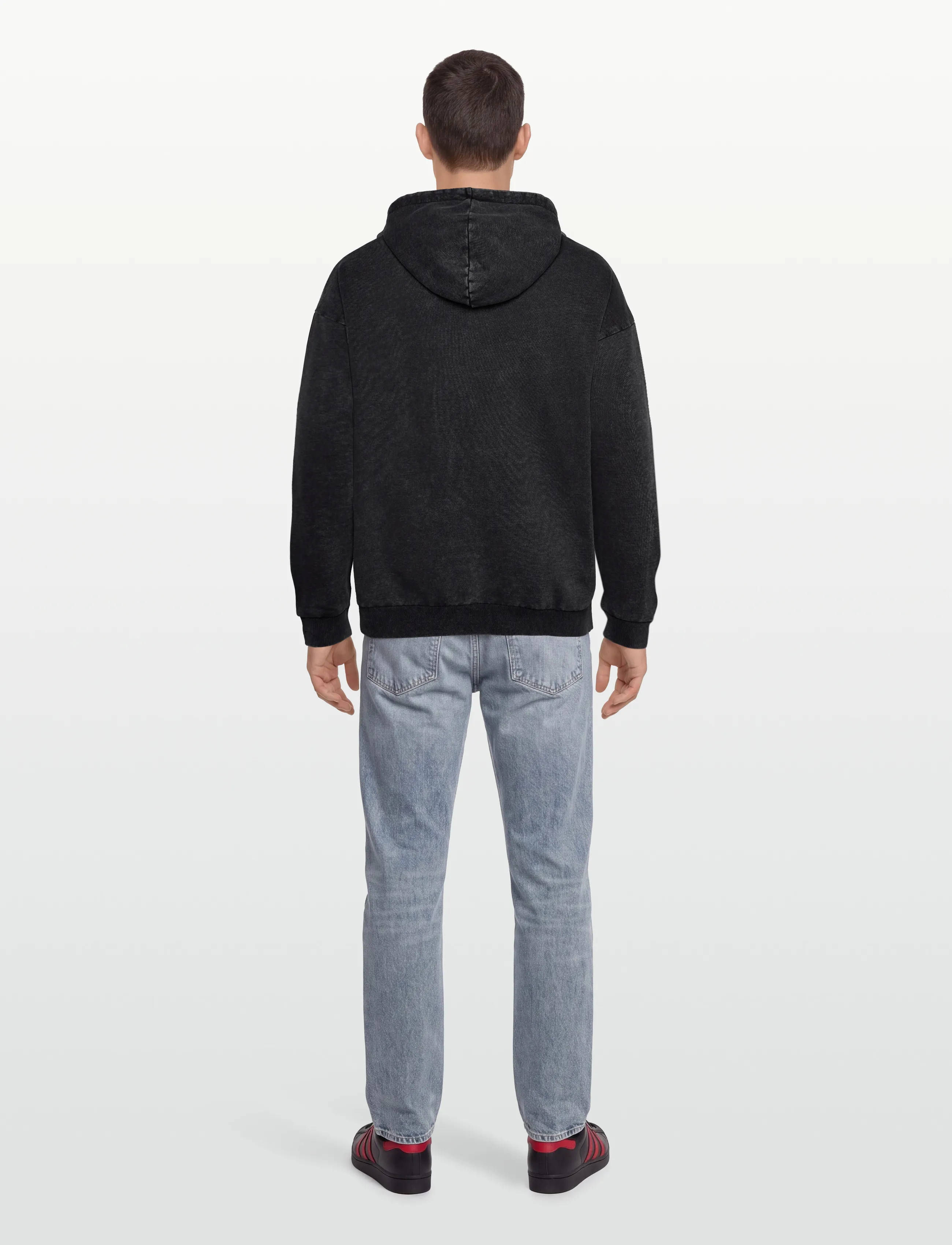 HUGO - HOODIE WASH_01-RB25 - sweatshirts - black - 4