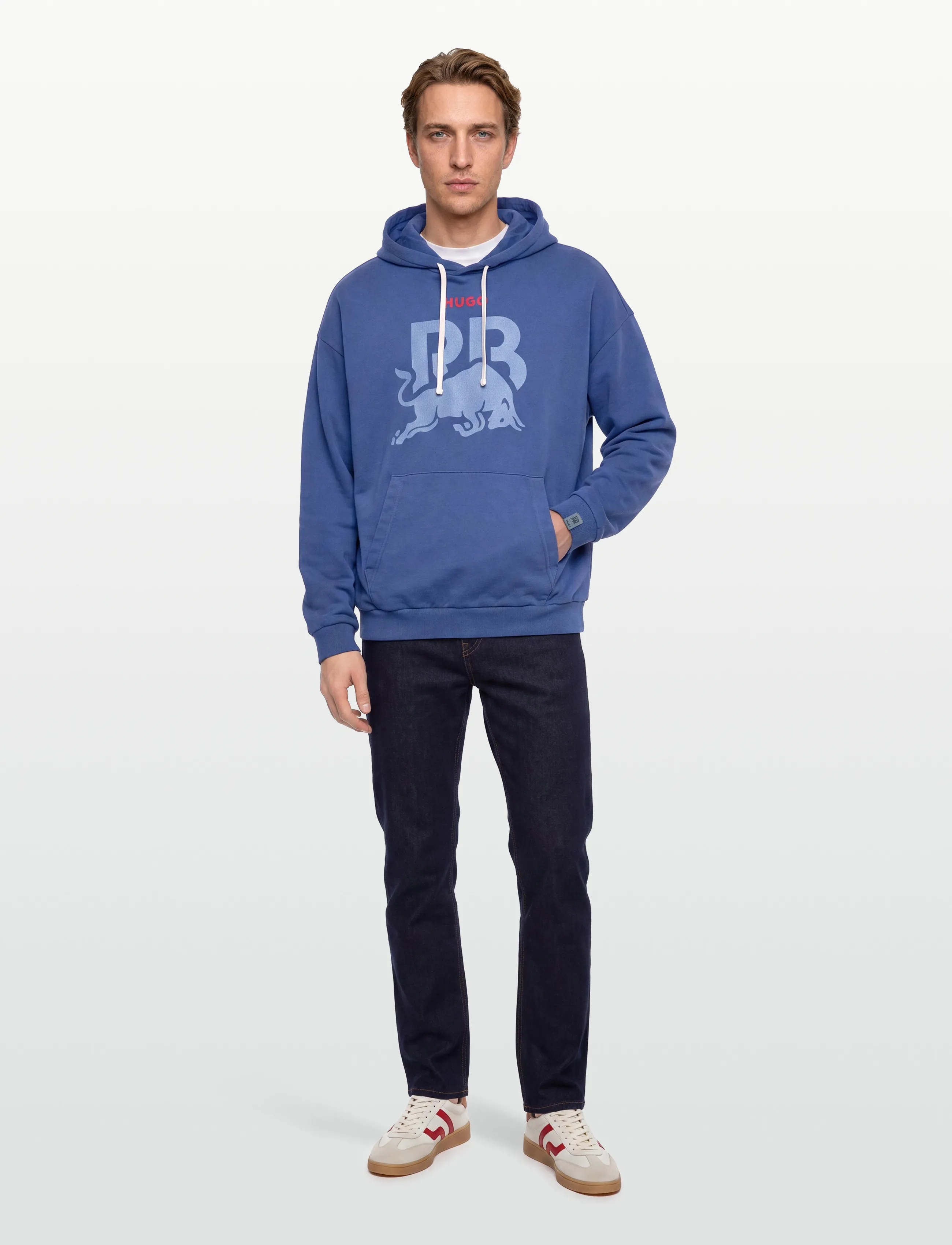HUGO - HOODIE WASH_01-RB25 - sweatshirts - medium blue - 0