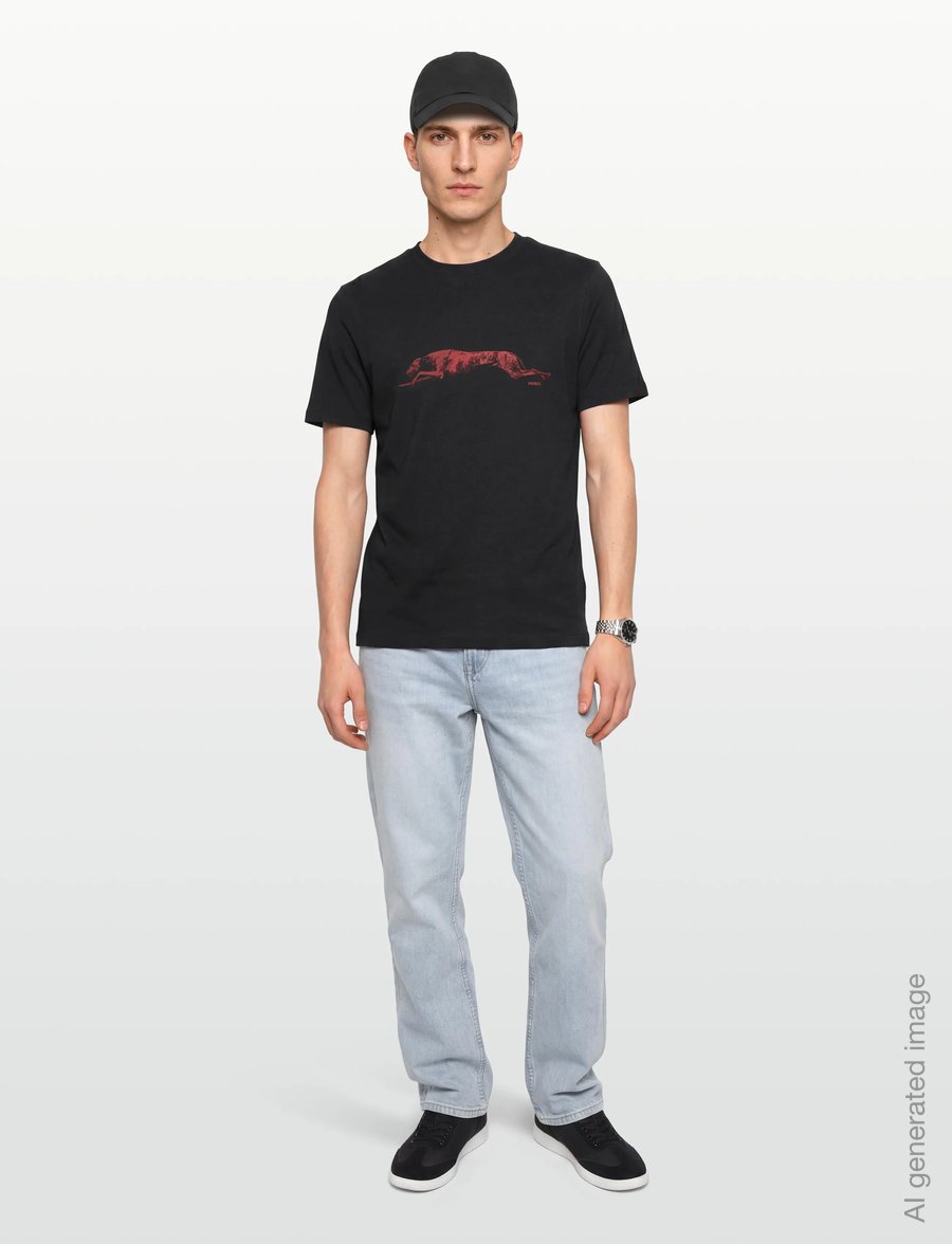 HUGO - Didug - kurzärmelige t-shirts - black - 0